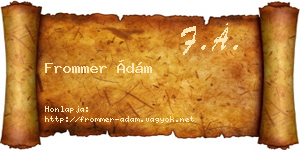 Frommer Ádám névjegykártya